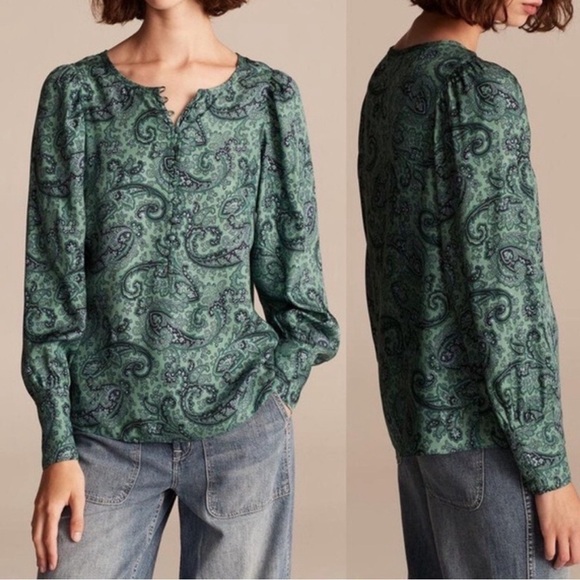 Rebecca Taylor Tailored Margaux Paisley Top NWT Size 8 - Picture 1 of 14